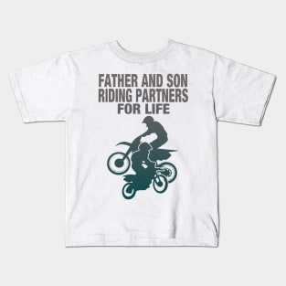 Father and son riding partners Kids T-Shirt